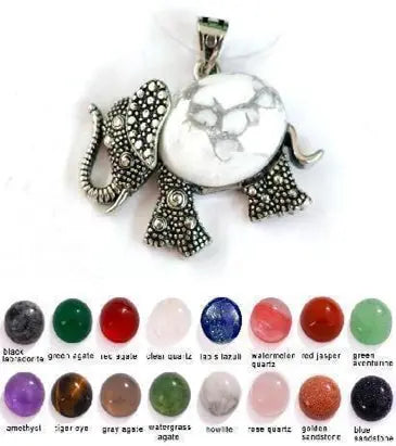 Handmade Natural Stone Gemstone Pendant with Copper & Silver, Stone Size 15*20mm, No. 116 ABC Rugs Kilims